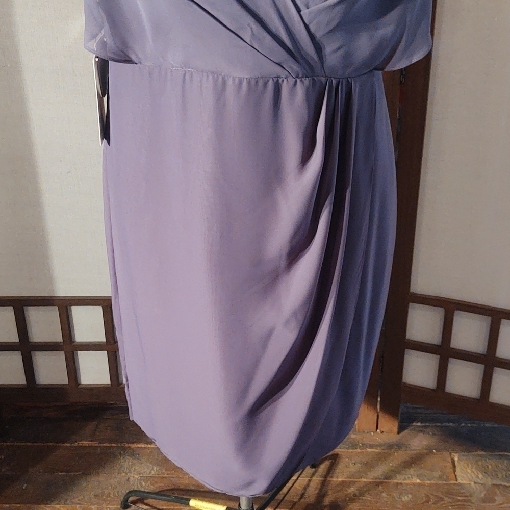 JJ's House Stormy V-neck Ruffle Knee-length Bridesmaid Dress Sz 16W NWT - Picture 3 of 11